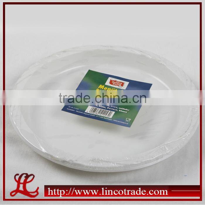 8.75 Inch White Plastic PS Round Disposable Plate