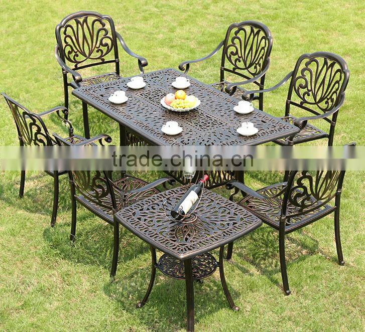 Rectangle Table and Chair Furniture Set Aluminum Outdoor Patio Furniture