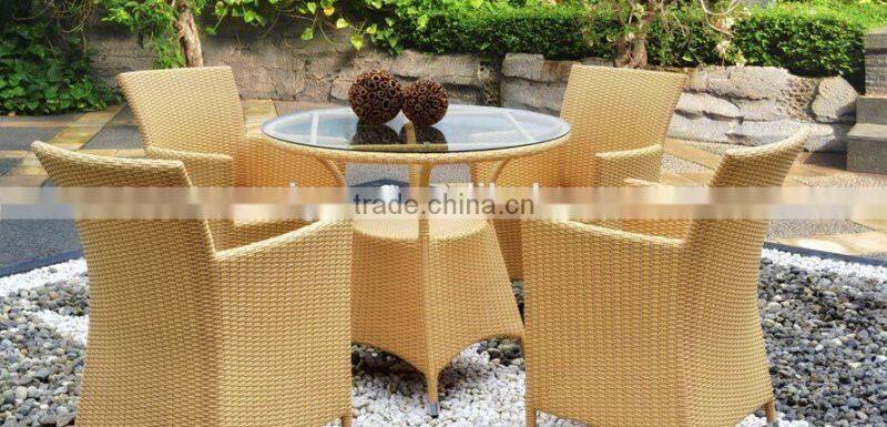 2017 Sigma all weather quickest delivery cheap resin wicker metal and glass dining table