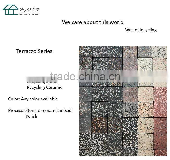 Sqaure Blue High Polished Terrazzo Bathroom accessory sets With Concrete Material