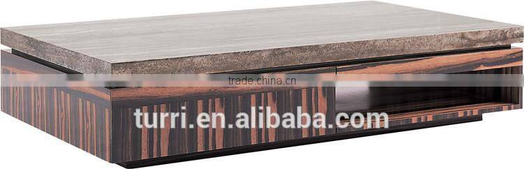 2016 new antique coffee table with marble top for living room furniture
