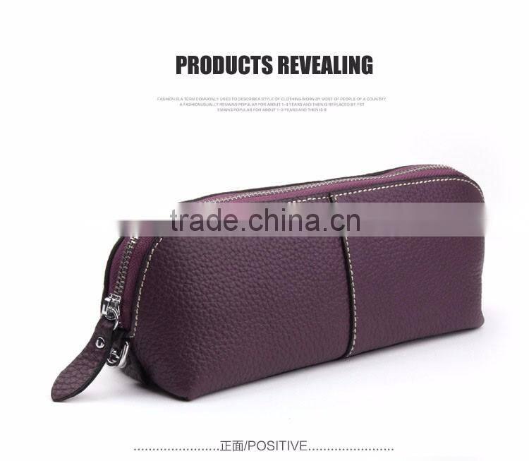 The first layer of leather makeup bag ladies hand bag South Korean portable travel package