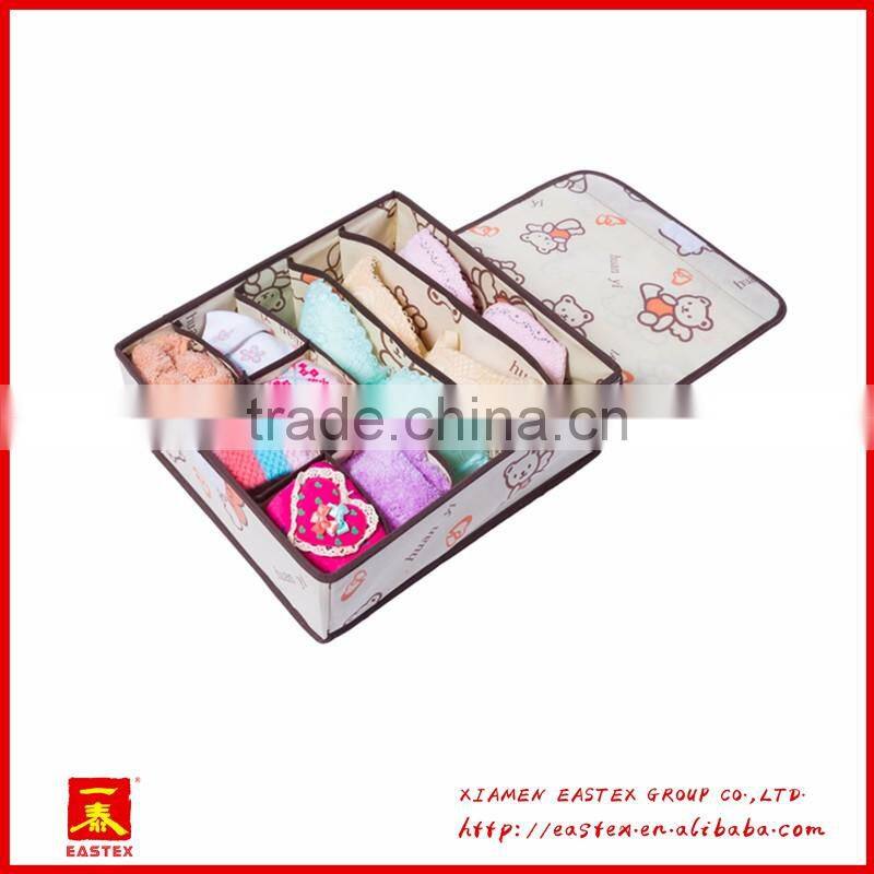 High quality non-woven 9 grid socks/bra/briefs storage Box