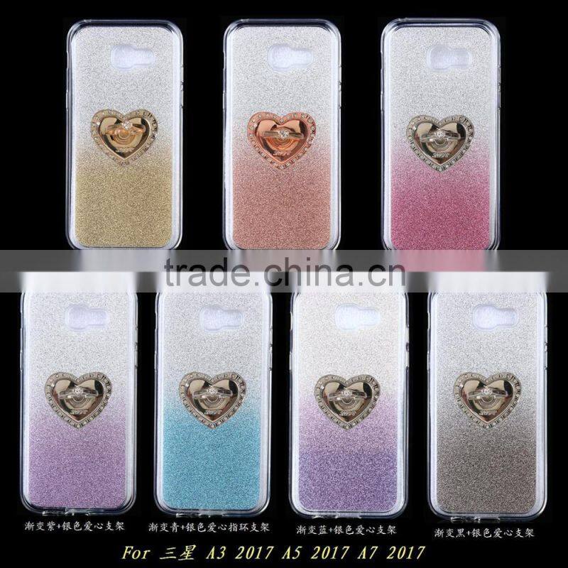 Finger ring holder gradually change color phone case for Samsung A3 A5A A7