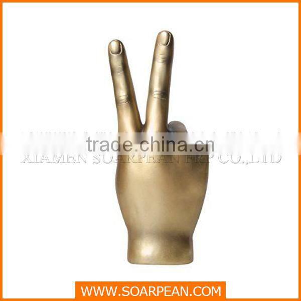Golden painting hand sculpture fiberglass window displays props