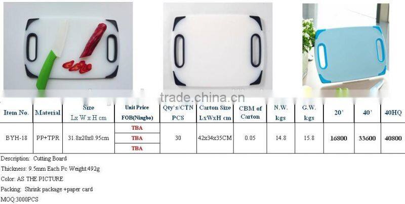 Plastic chopping Board with hole /vegetable chopping board