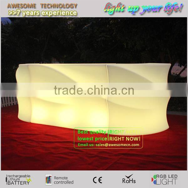 white plastic bar furniture for discotheque / disco colorful led furniture