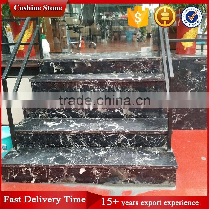 2017 Trend Design Polished Century Black Ice Dapple Marble Stairs