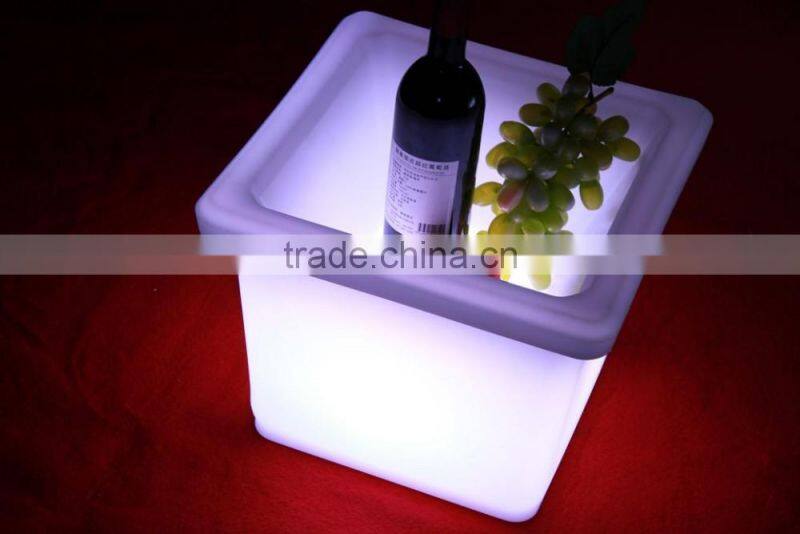 led illuminating plastic ice bucket, led furniture light flower pot