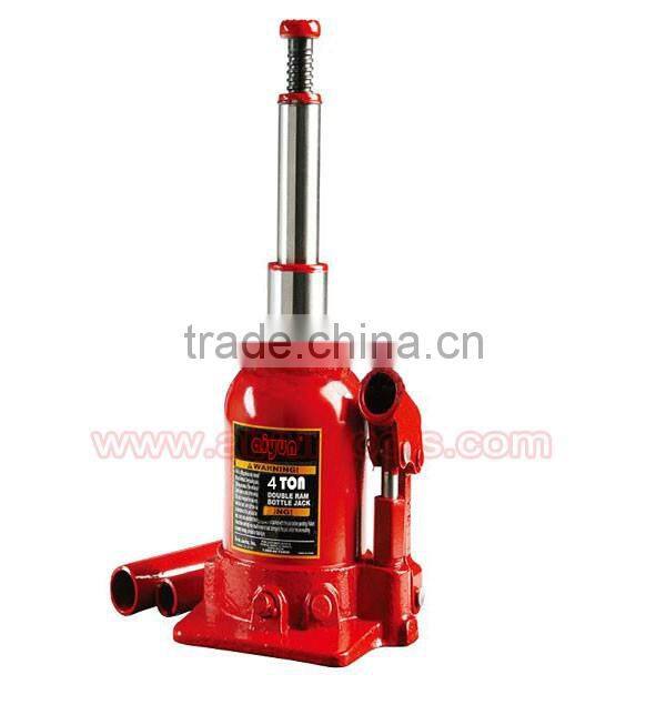 2T/4T Hydraulic Bottle Jack, Both burl, two stage bottle jack Double Ram Bottle Jack