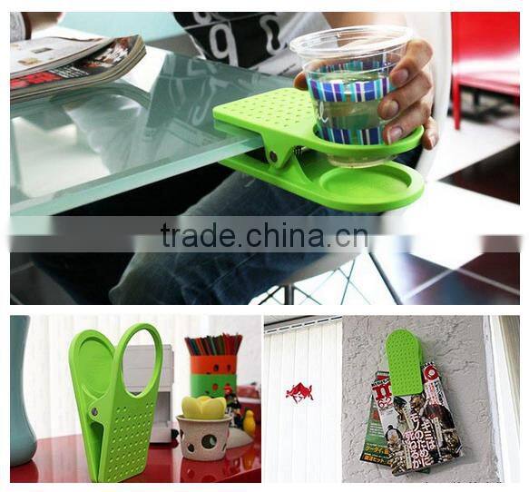 Creative Cup / Bottle Holder Clip used for Desk or Table , Mixed colors