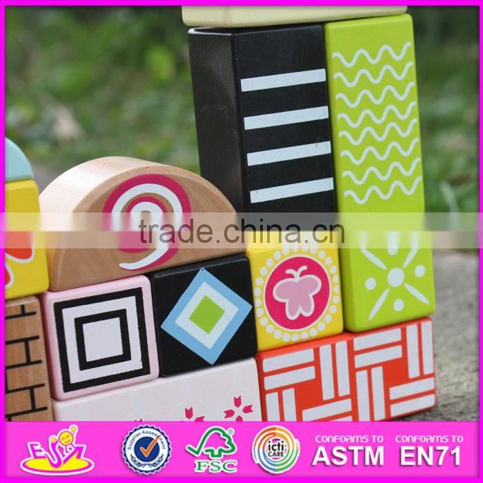 2017 new design 20 pieces preschool blocks toys wooden building toys for toddlers W13A125