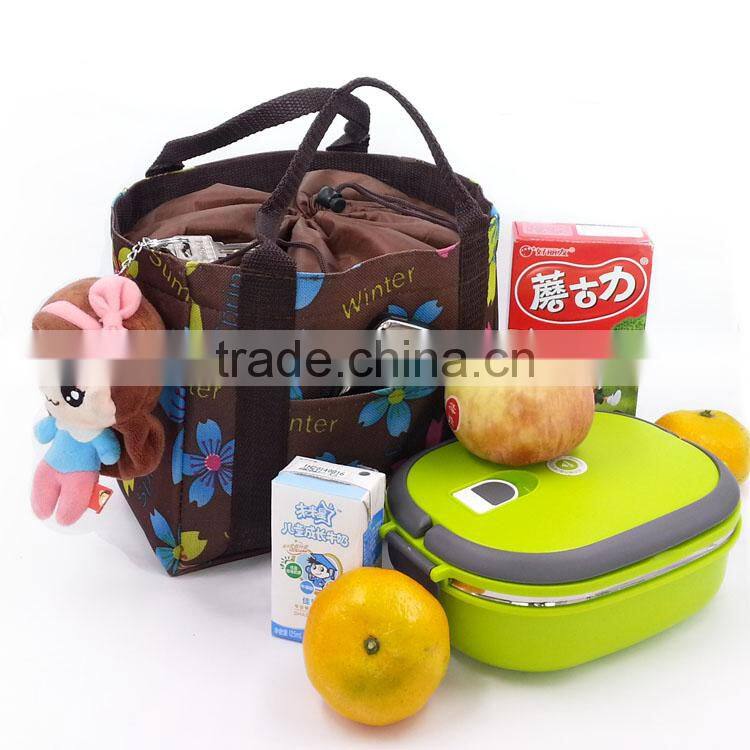 Convenience drawstring cooler bag with frozen