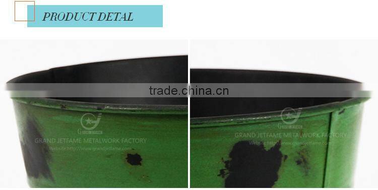 garden iron and zinc powder coated beautiful flower bucket galvanized buckets for flowers