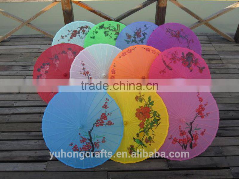 Colorful hand-painted Chinese silk parasol