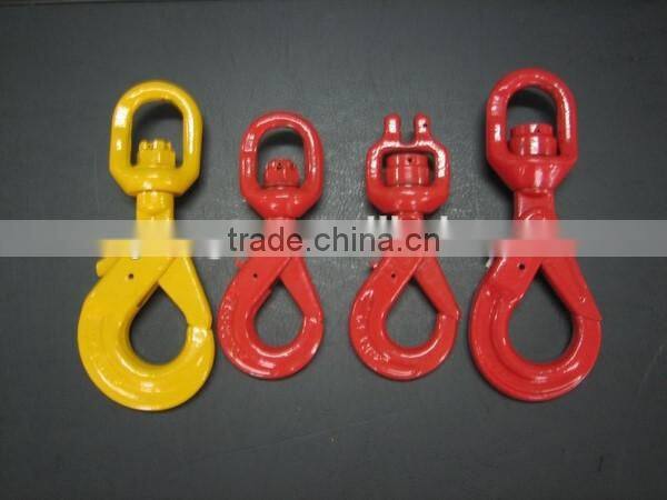 Rigging accessories G80 self locking swivel alloy hook