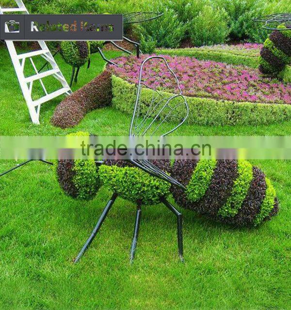 Plastic hedge artificial green grass plant statue