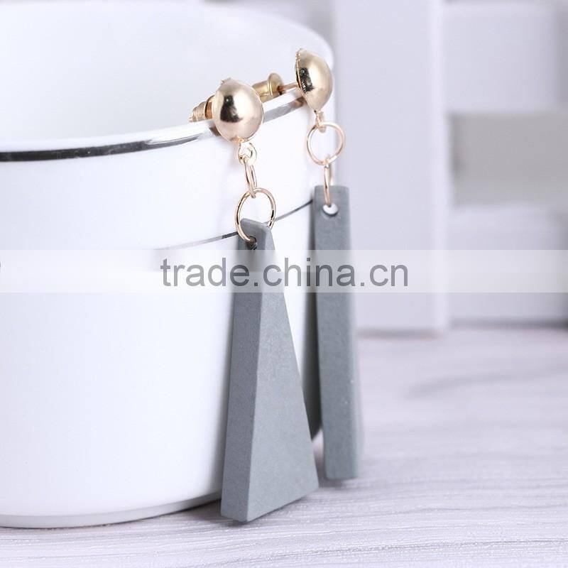 Korea Style stud Personality Triangle Wooden Earrings