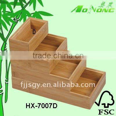 Natural bamboo storage box with lid