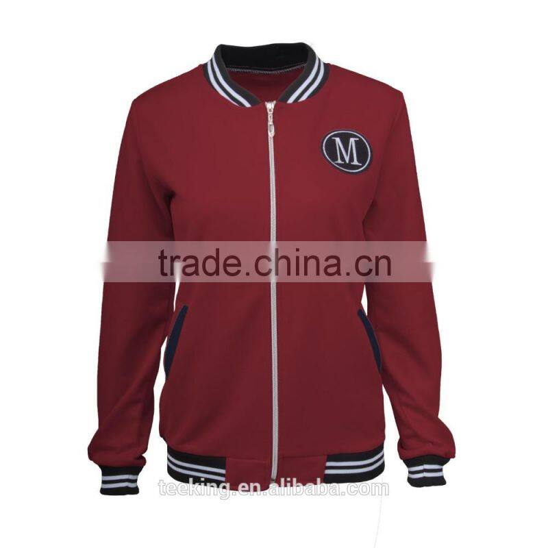 Ladies College Jacket Ladies Embroidery Baseball Jacket