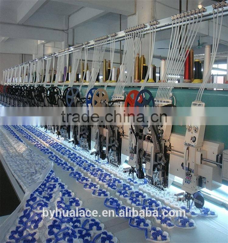 blue flower and balloon guipure embroidery design lace fabric for dress/blouse/cardigan/wedding dress