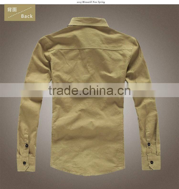 Military style dress shirt , 2016 Latest Shirts for men, 100% cotton western style dress shirt