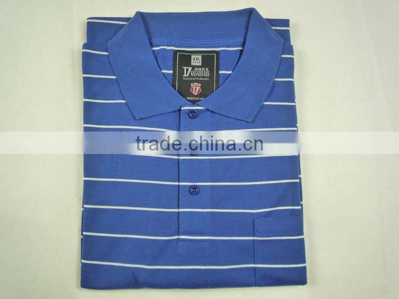 Custom mens yarn dyed striped polo shirt