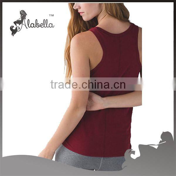 Naturally breathable fabric for V-neck tank without shelf bra