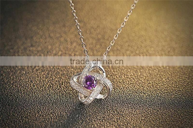 2017 new fashion hollow flower CZ pendant necklace jewelry Eternal Lucky Star Necklace