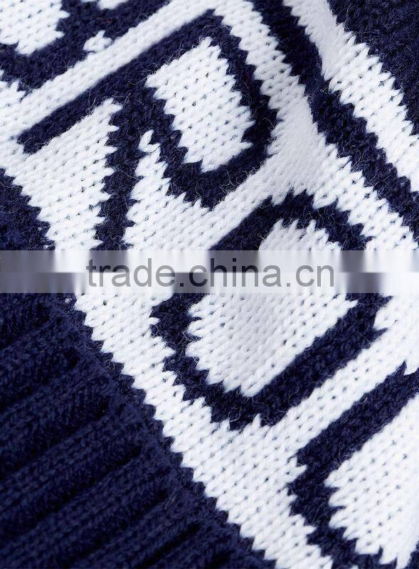 100% acrylic vintage winter hat custom jacquard beanie