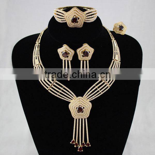 Custom Luxury African Bridal Beads Jewelry Set , Wedding Jewelry Set