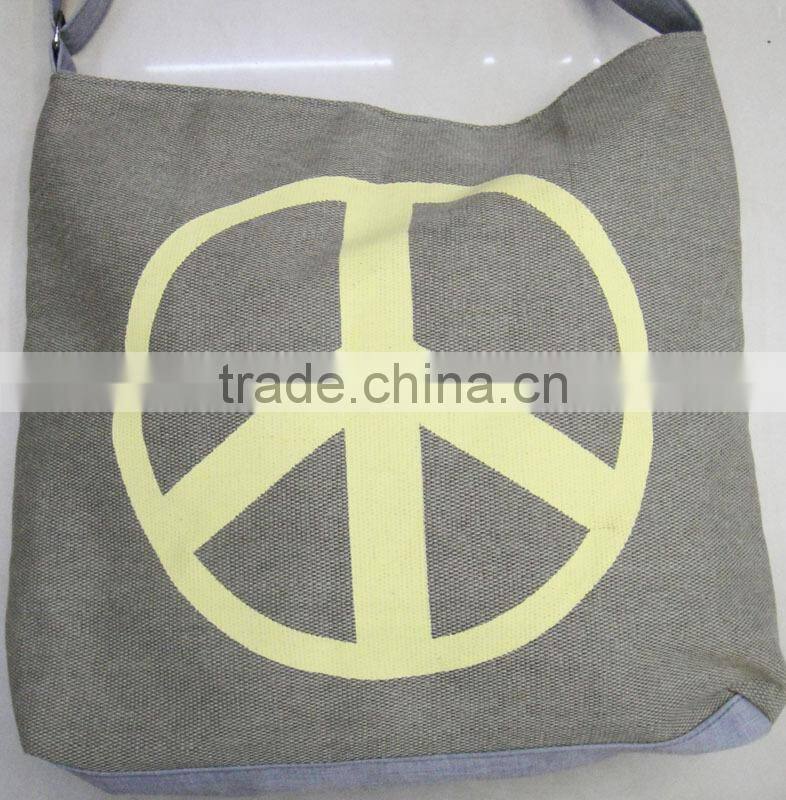 Fashion shoulder Lady popular cotton peace bag