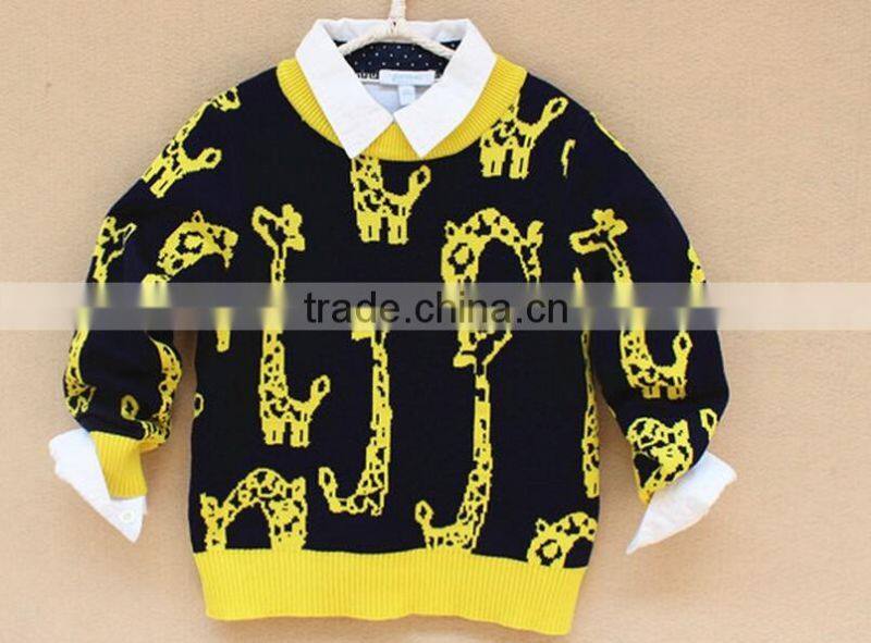 wholesale custom children cotton knitted animal sweater