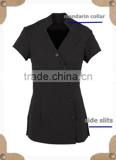Fashion mandarin collar nurse uniform/good quality healthcare uniform
