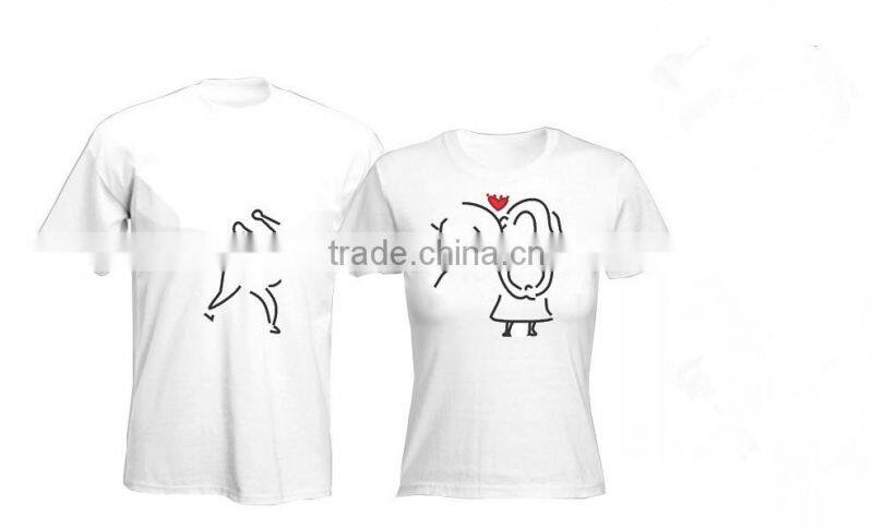Intriguing couple printing t shirt for couples