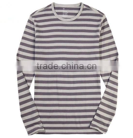 Men's long sleeve Round collar stripe fashion R0025
