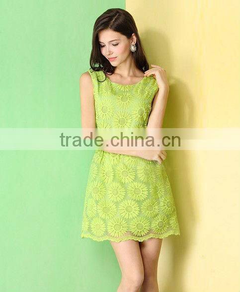 Latest Elegant Flower Lace Ladies Dresses Pictures