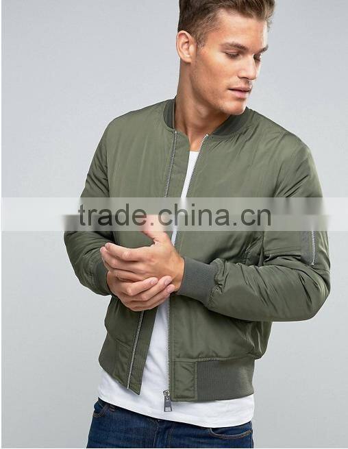 OEM Bomber Jacket With sleeve pocket in guangzhou clothing factory
