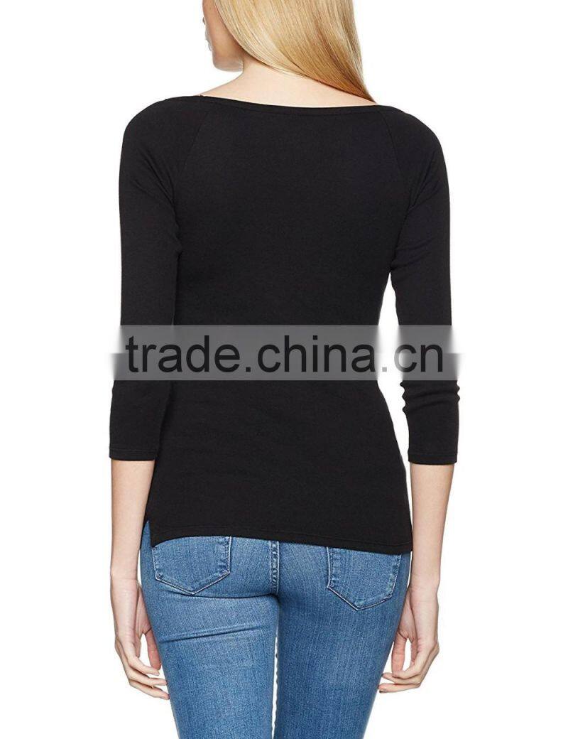 Women's Boat Neck 3/4 Raglan Sleeve T Shirt