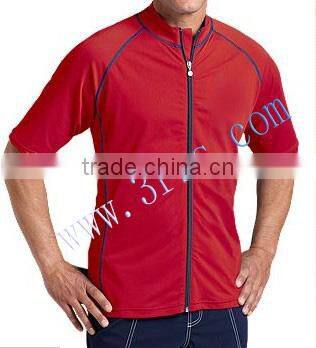 red short sleeve rash jacket for men