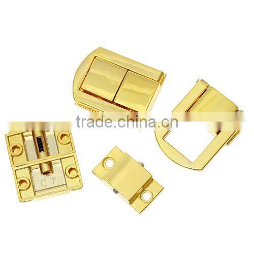 Gold Plated Jewelry Wooden Case Box Lock 31.0mm
