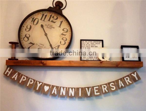 happy anniversary hessian rustic vintage party decoration