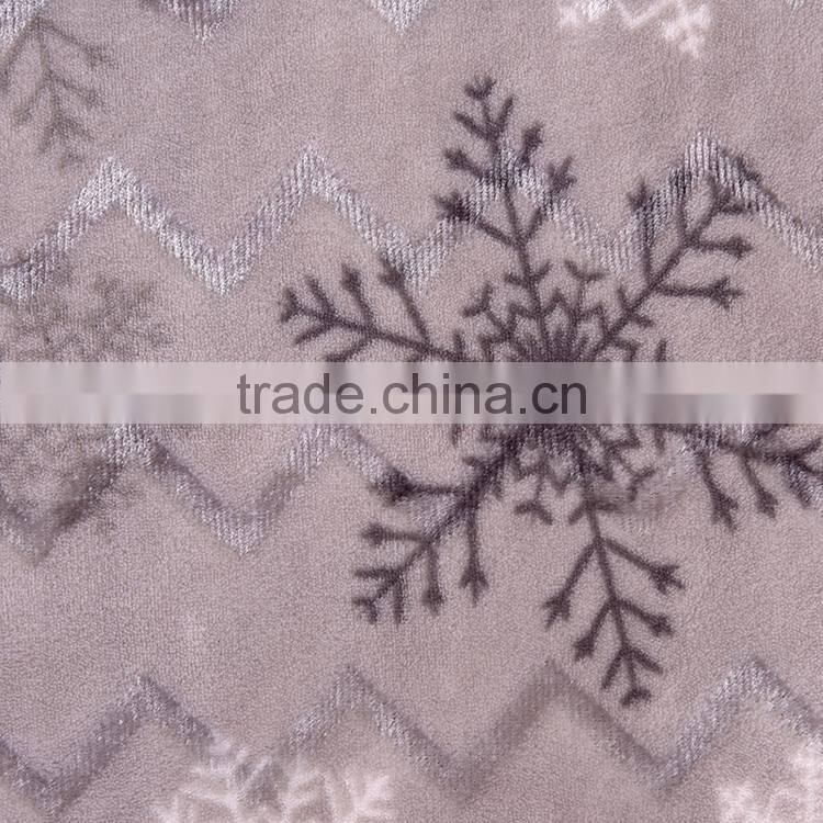 100 polyester christmas snowflake design printed flannel fleece blanket