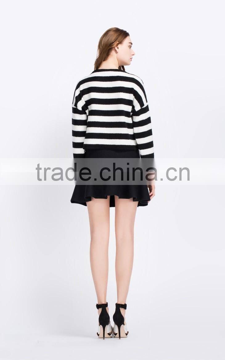 women fashion elegant striped knitwear latest design