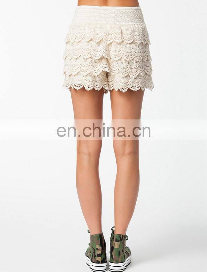Wholesale elegant ladies crochet lace shorts lace shorts