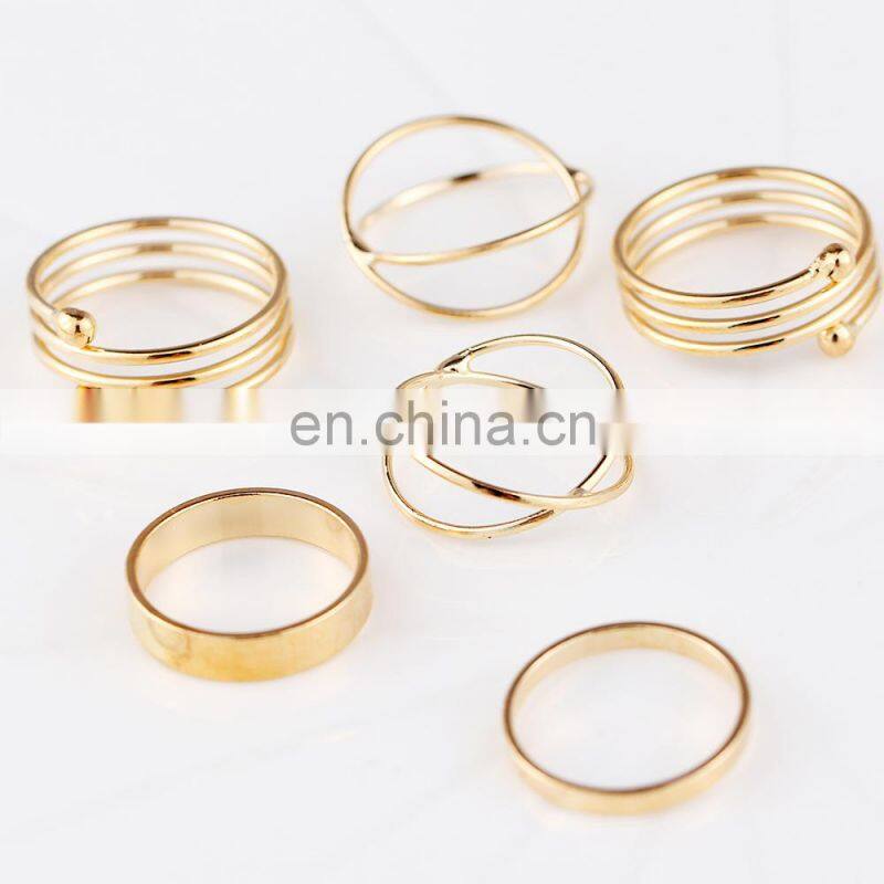 6PCS/Set Party Gift Midi Finger Ring Set Women Girl Punk Jewelry Knuckle Rings