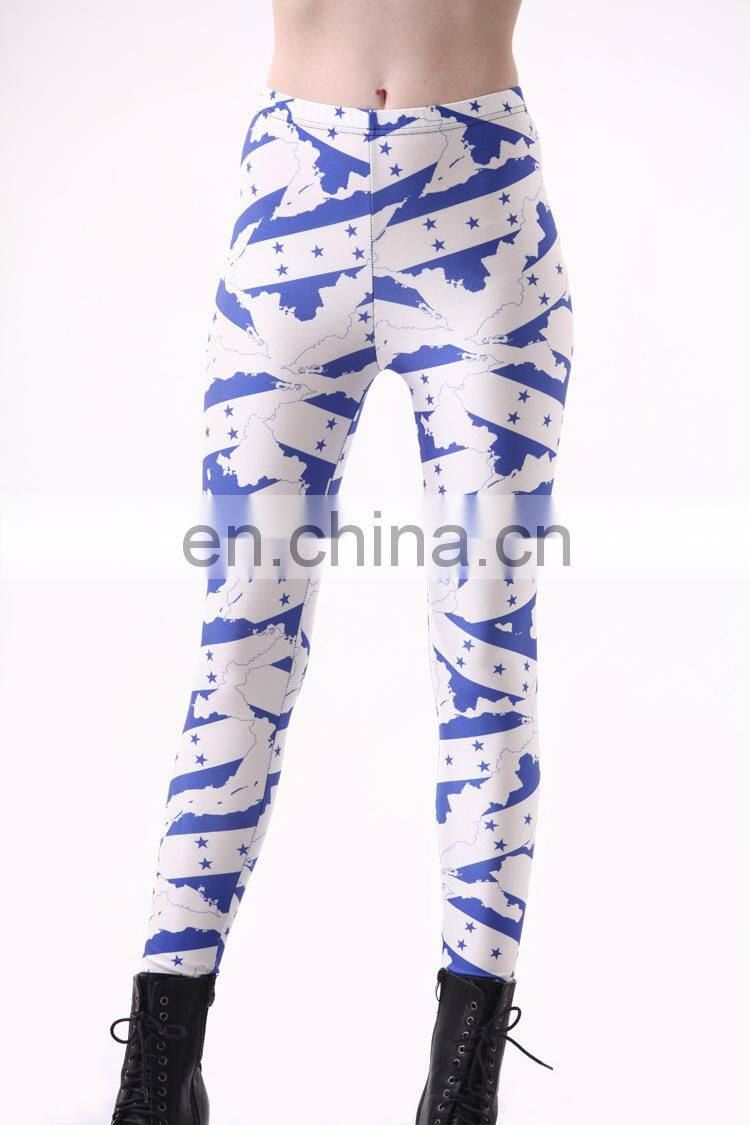 Country Flag Sublimation 3d Digital Custom Printing Women High Waist Leggings