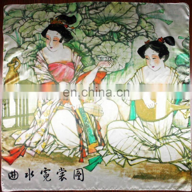 Factory Direct Luxury Custom Digital Printed 65*180cm 100% silk scarf