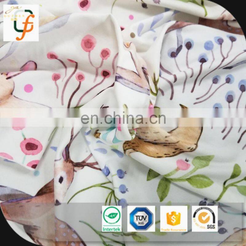 100% polyester printed knitting brush fabric