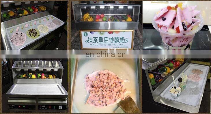 Thailand Square Pan Round Circle Pan Ice Cream Roll Machine Ice Cream Roll Making Machine